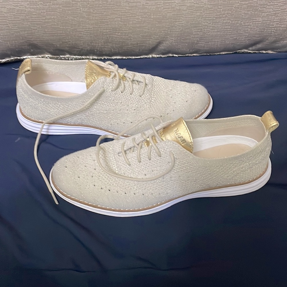 Cole Haan Zero-grand Wingtip Soft Gold Metallic